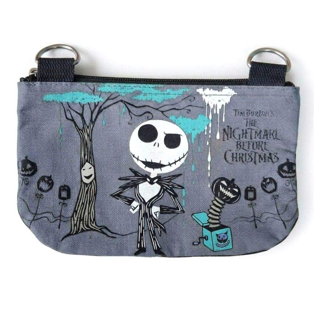 Disney Nightmare Before Christmas Jack Skellington Gray Canvas Pouch Cosmetic